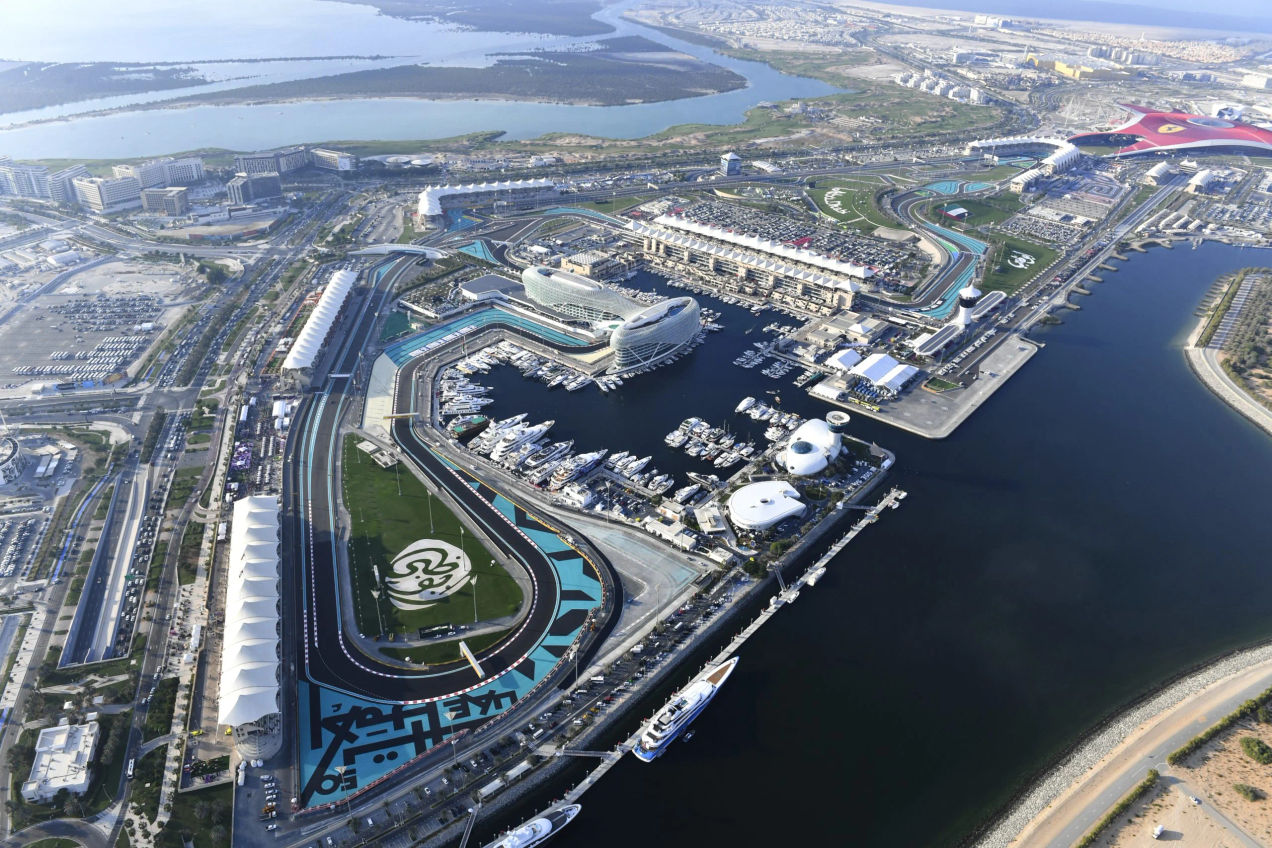 Vista aérea del circuito de Yas Marina