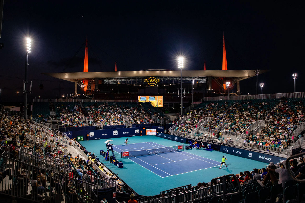 Miami Open 2023 - Grandstand court at night - Miami Gardens, Fla. (Kevin Tubbergen/South Florida Stadium)