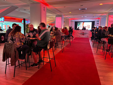 Guests relaxing in the AC Milan hospitality lounge