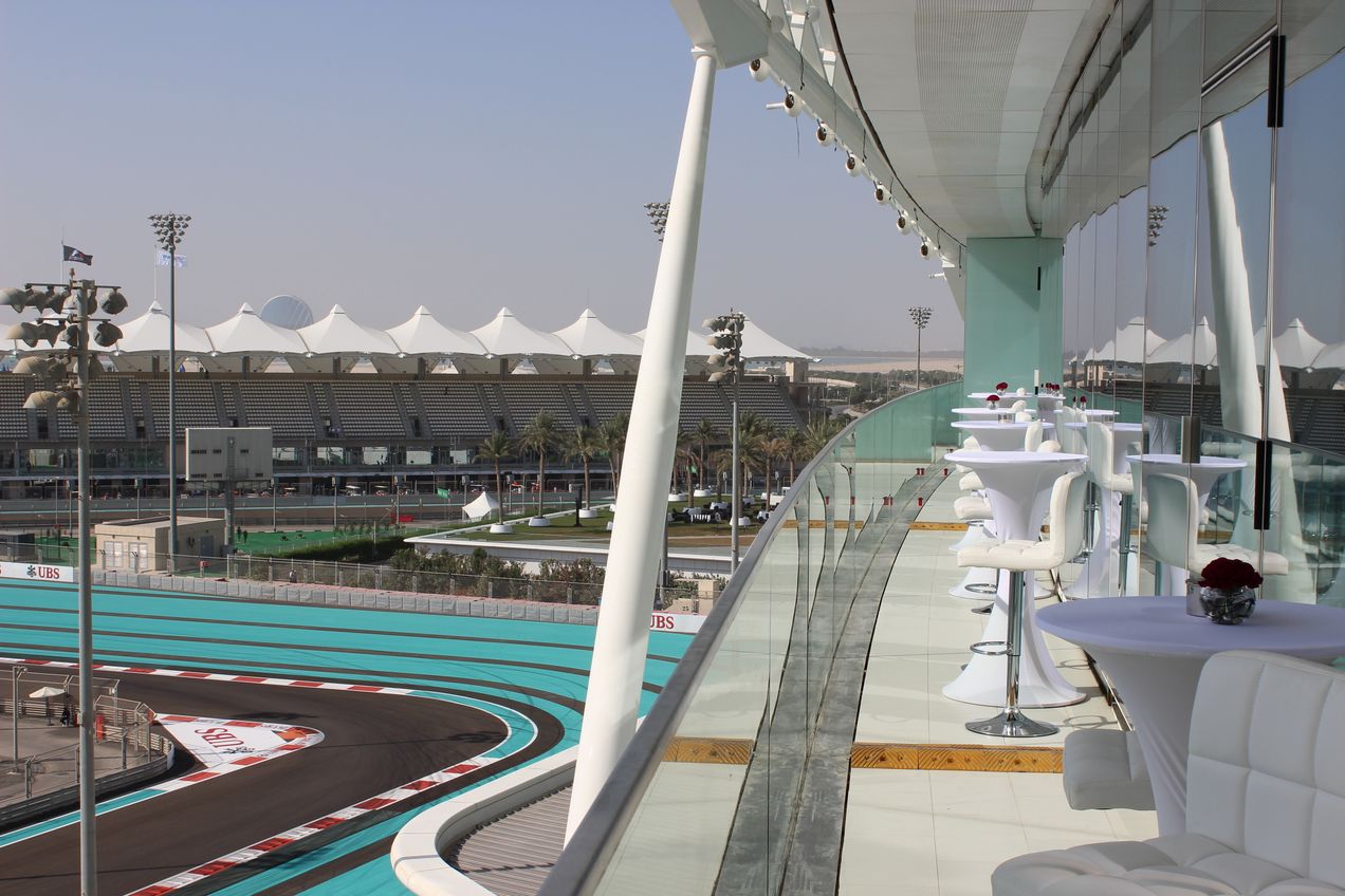 The view from the outside balcony of the W Hotel Suite at the Abu Dhabi GP