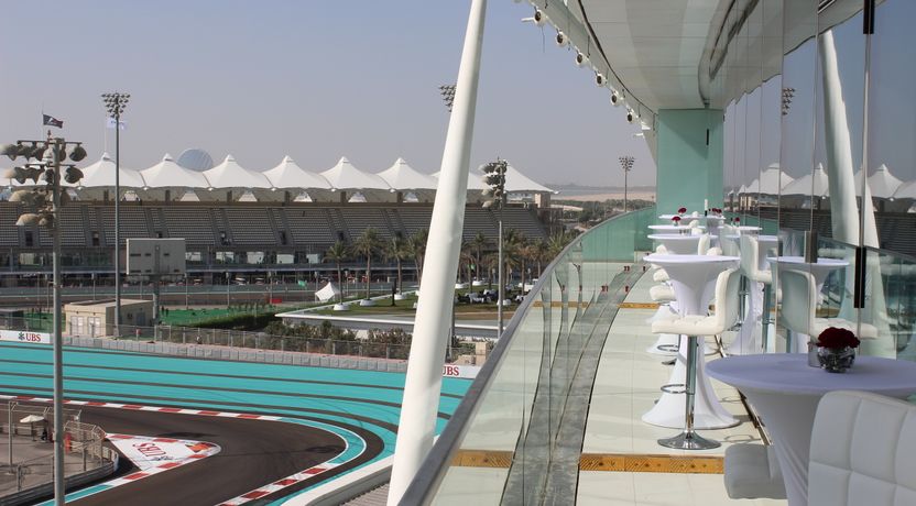 The view from the outside balcony of the W Hotel Suite at the Abu Dhabi GP