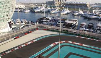 The view of the harbor of Yas Marina Circuit from the W Hotel Suite