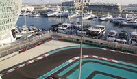The view of the harbor of Yas Marina Circuit from the W Hotel Suite