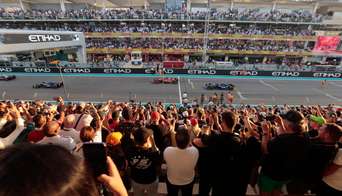 The start of the Abu Dhabi GP, watched from the Main Grandstand
