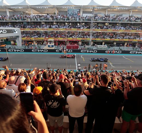 The start of the Abu Dhabi GP, watched from the Main Grandstand