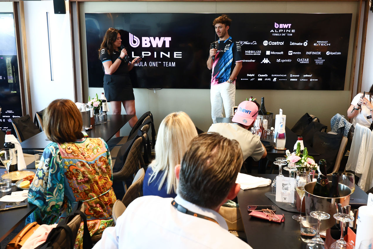 Driver interview with Pierre Gasly in the Alpine Paddock Club