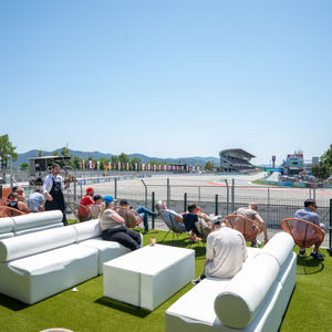 La terraza exterior del Garden Club en el GP de Barcelona