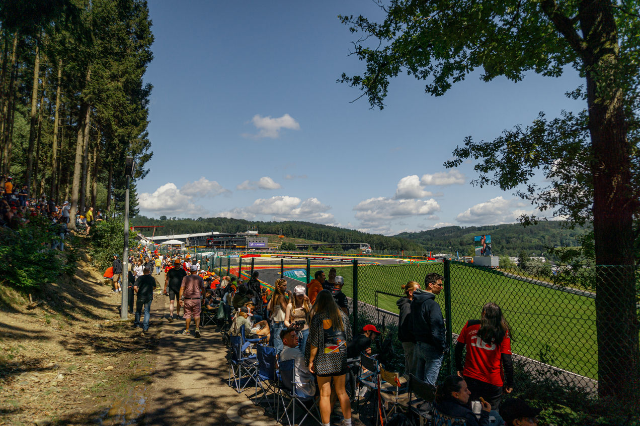 F1 fans with standing places in the Bronze General Admission zone of Spa-Francorchamps