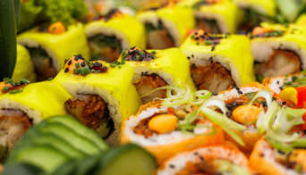 Sushi served at Bernies Beachclub after the Dutch GP 2025