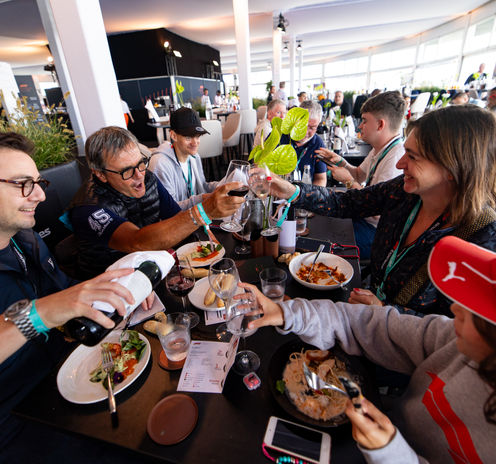 Guests enjoying their food in the Paddock Club of Circuit Zandvoort