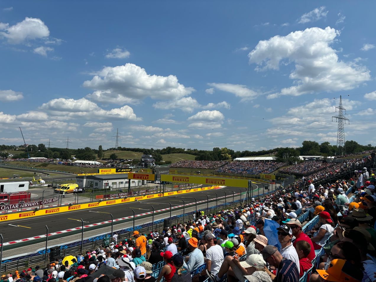 The Gold 1 & 2 grandstands during the Hungarian GP