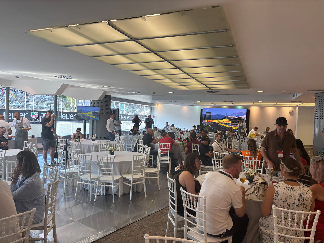 The inside of the Fans Club lounge on the circuit of Monza