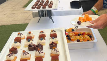 Food served in the Garden Lounge hospitality area during the Italian GP