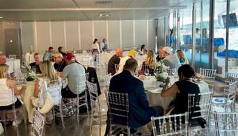 Race Club-guests enjoying a meal in the hospitality area