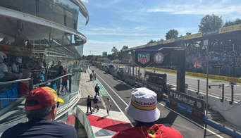 Incredible views of the pit lane from the Race Club