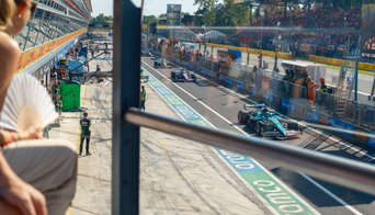 Incredible views of the pit lane from the Race Club