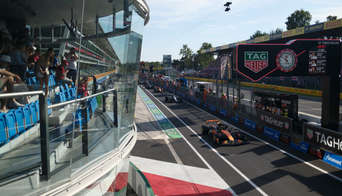 View on the pit lane from the Race Club hospitality area
