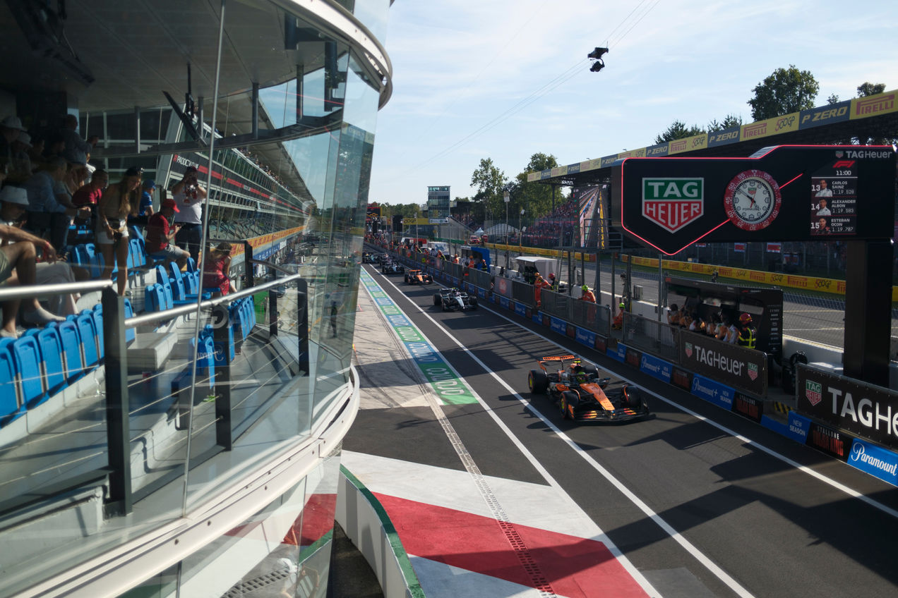 View on the pit lane from the Race Club hospitality area