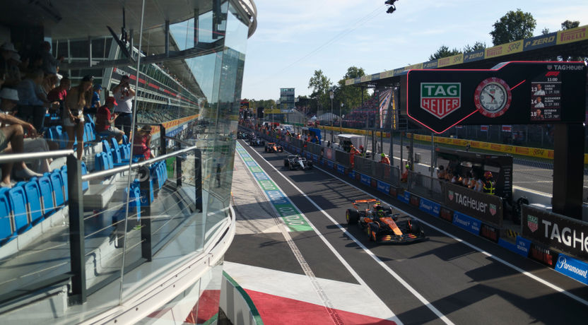 View on the pit lane from the Race Club hospitality area