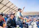 Cheering fans on the grandstand at the Mexican GP
