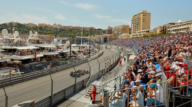 View from the Caffe Milano hospitality area on the harbor section of Monaco GP