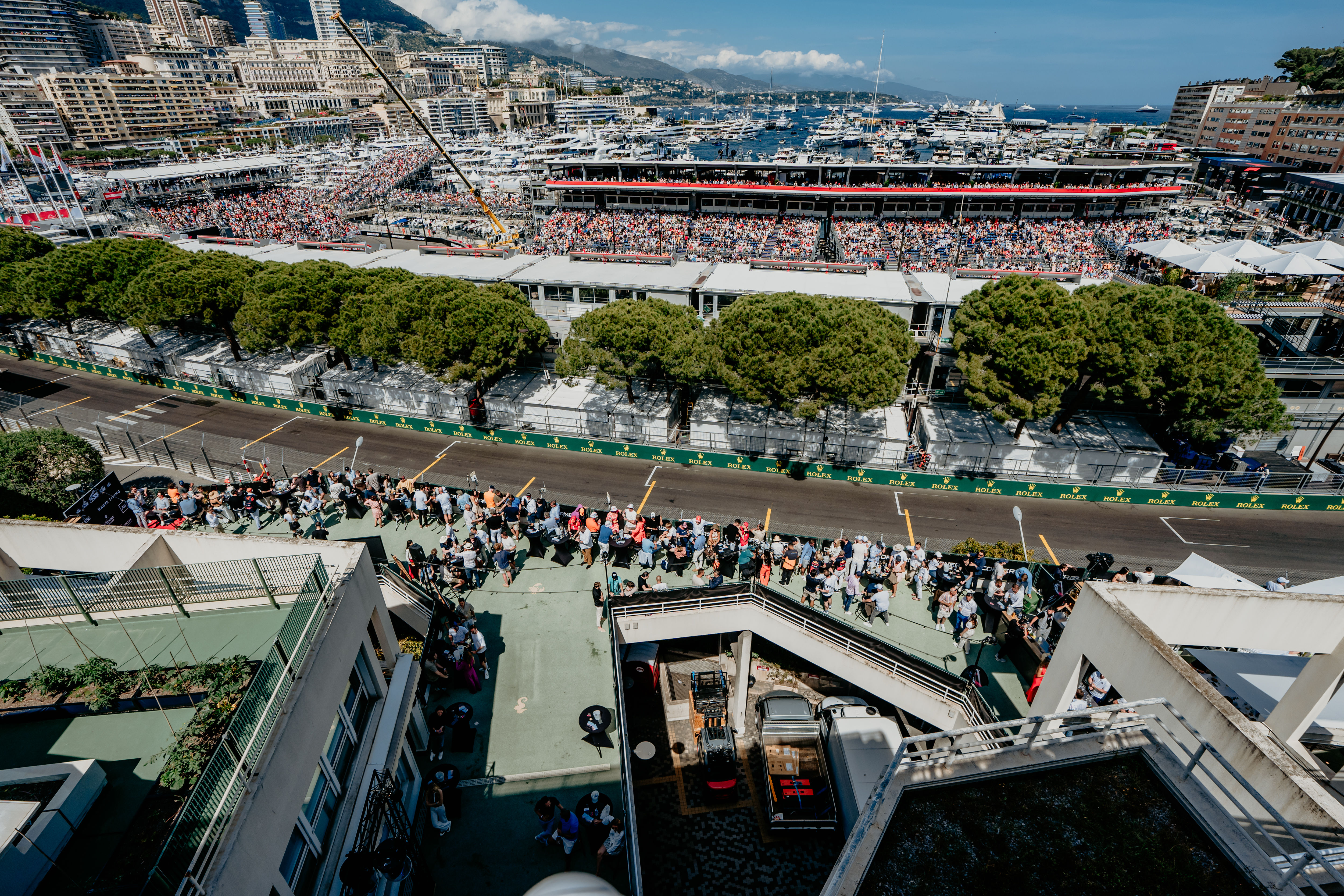 View on the VIP terrace of Corner 33 from above - Monaco GP