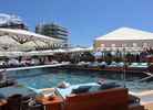 The swimming pool of Nikki Beach on the rooftop of the Fairmont Hotel in Monaco