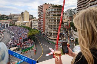 A guest of St Devote Hospitality enjoying the on-track action at the Monaco GP