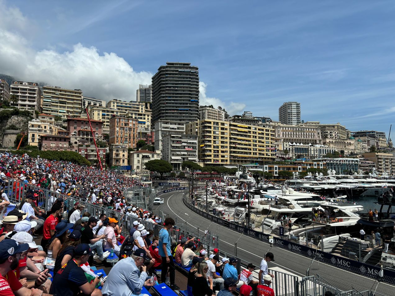 View from seat - Grandstand K on the street circuit of Monaco