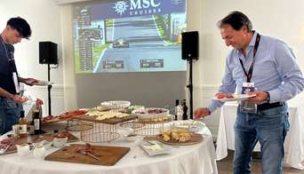 Various food options in the SGP Club with live coverage of the circuit in the background