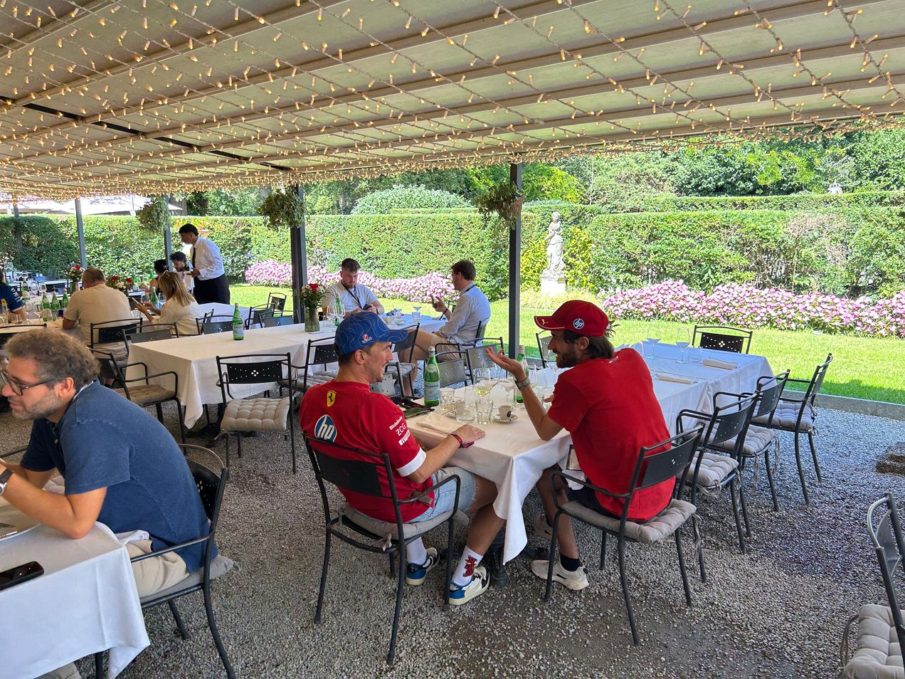 The outdoor terrace of the SGP Club at the Italian GP