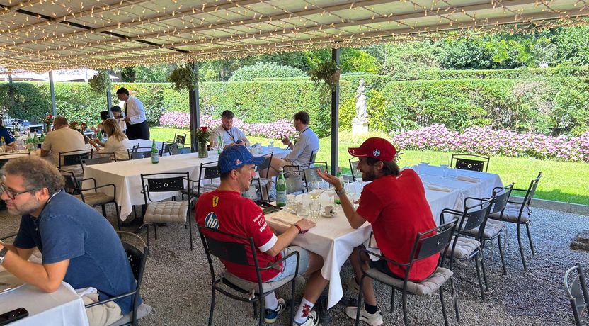 The outdoor terrace of the SGP Club at the Italian GP