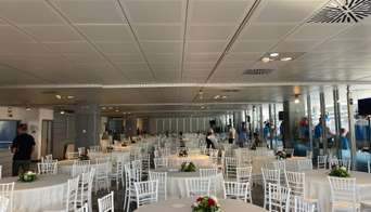 The dining area of the Race Club Hospitality during the Italian GP