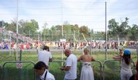 Fans in the Schumacher Lounge looking out over the circuit after the Italian Grand Prix