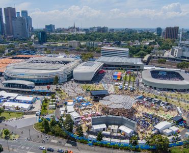 Aerial shot of Australian open