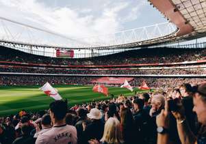 View of the pitch at Emirates Stadium during an Arsenal match