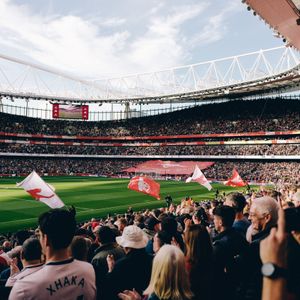View of the pitch at Emirates Stadium during an Arsenal match