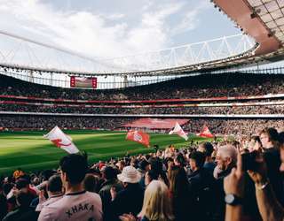 View of the pitch at Emirates Stadium during an Arsenal match
