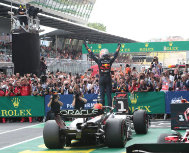Max Verstappen celebrates 2023 Austrian GP win