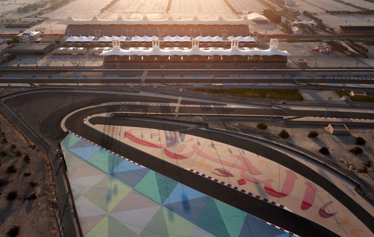 Aerial view of Turn 10 of Bahrain International Circuit - Bahrain GP