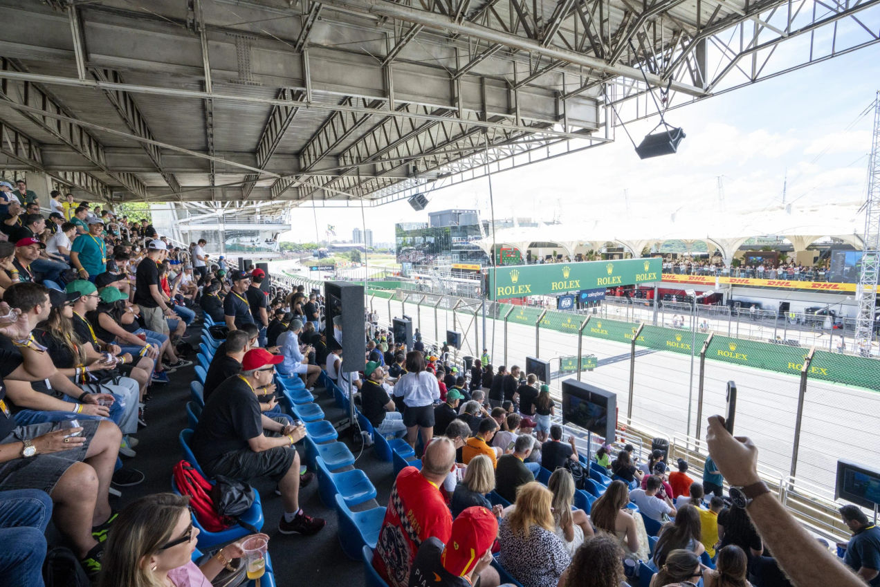 View from the Pit Stop Club's grandstand at the Brazilian GP