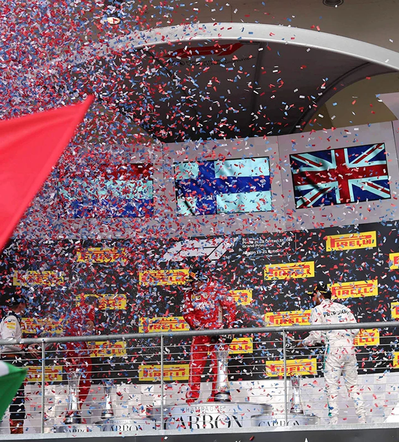 Podium ceremony of the USA GP