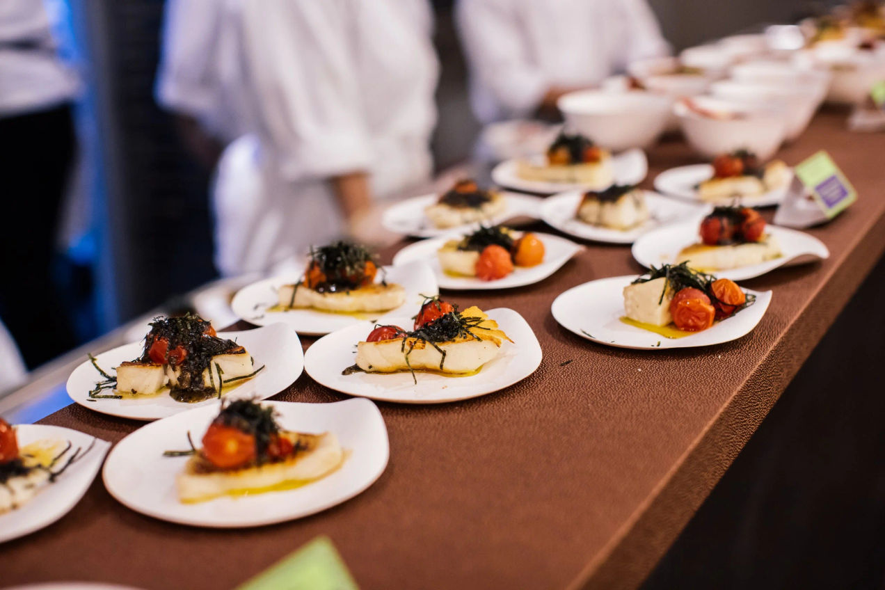 Luxury food served in the Paddock Club lounge