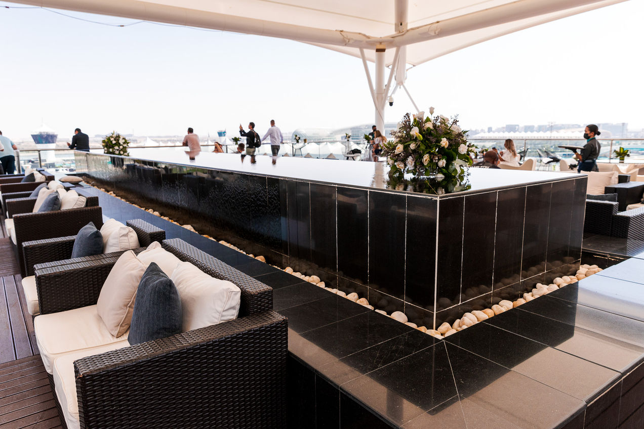 The rooftop terrace of the Champions Club at the Abu Dhabi GP