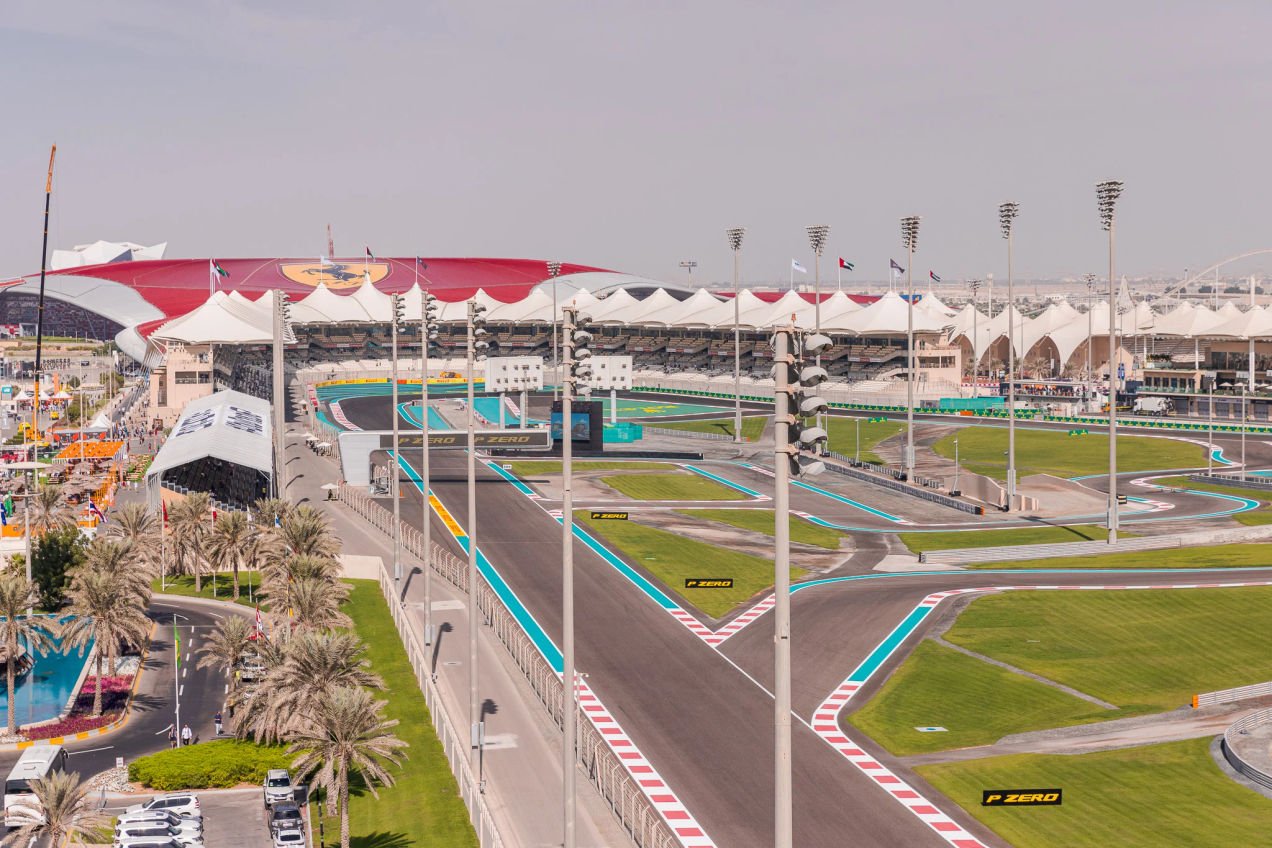 Vista del circuito desde el Club de Campeones en el GP de Abu Dhabi