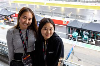 View over the team garages from the Champions Club at the Japanese GP