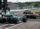 F1 cars on the Suzuka track at the Japanese GP