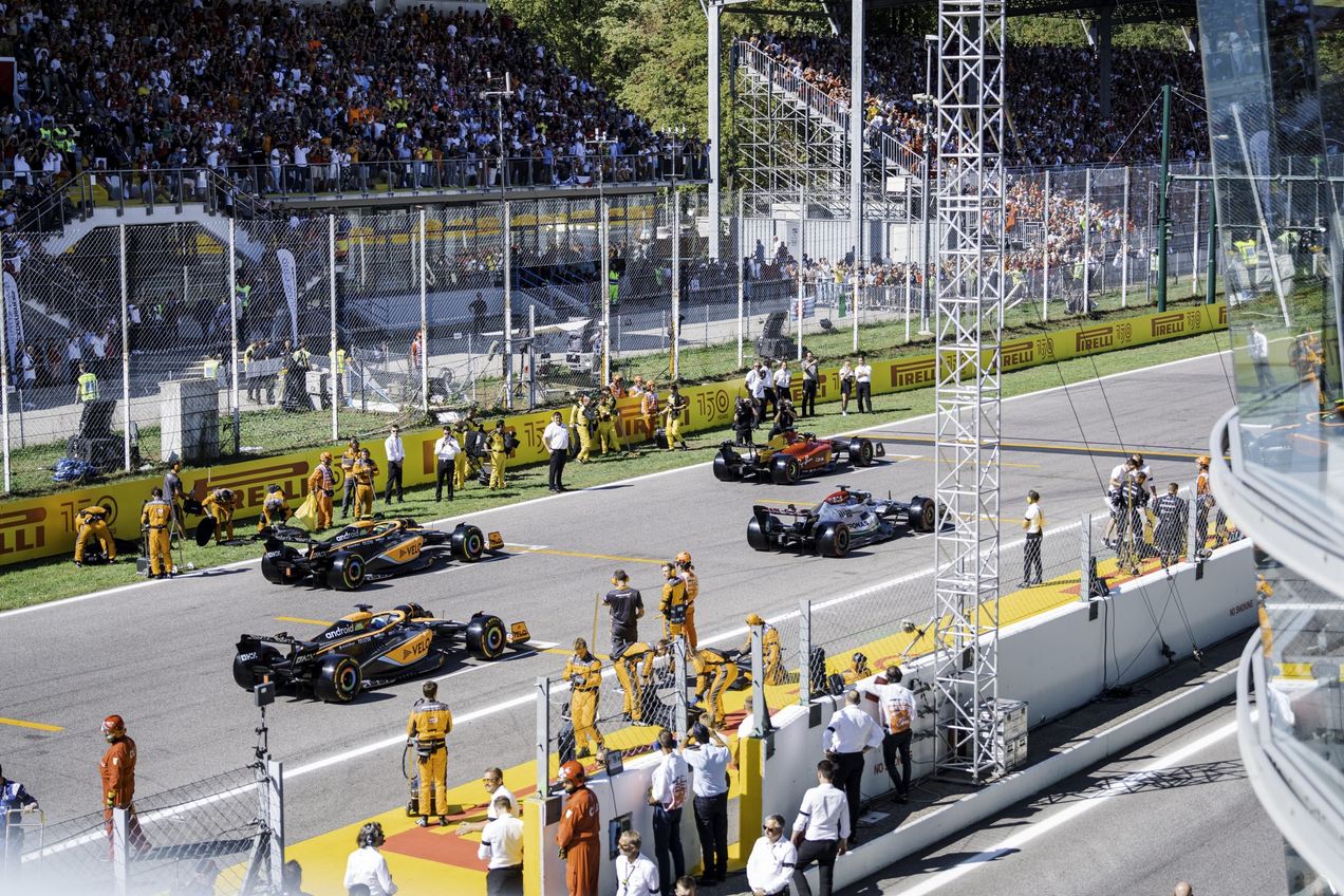 View of the starting grid at the Italian GP from the Champions Club