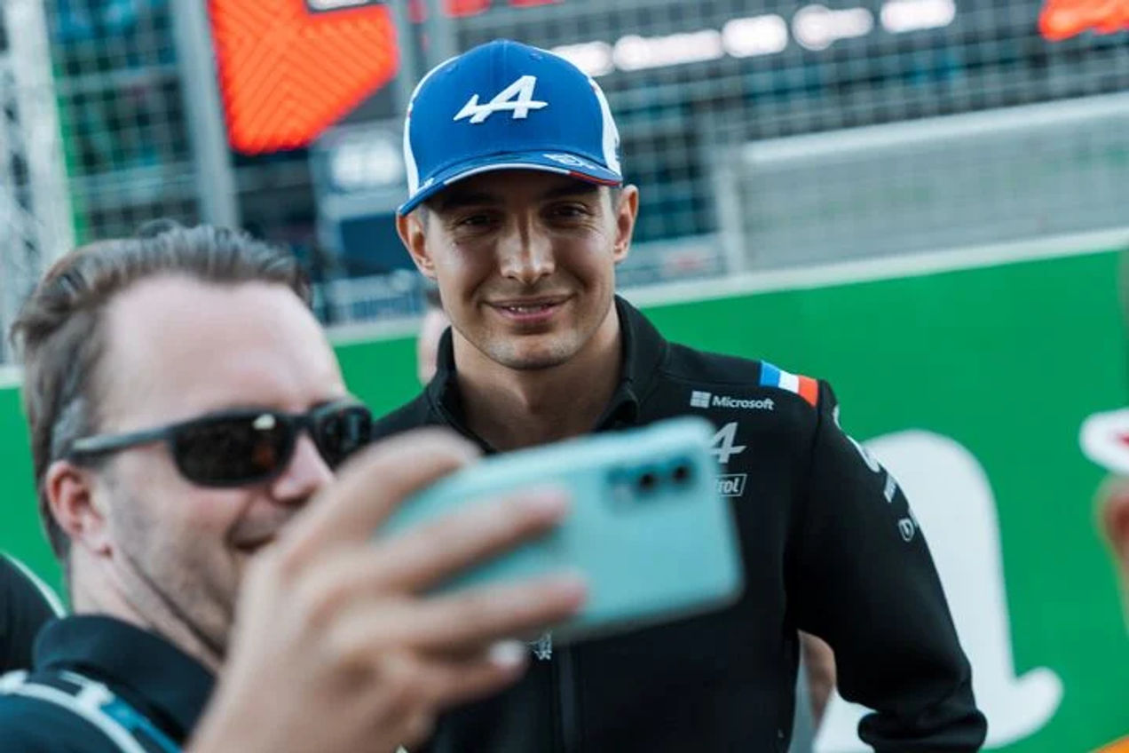 F1 Experiences guest takes a selfie with Esteban Ocon during one of the special events