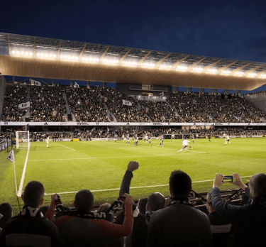 Craven Cottage pendant un match de Fulham en soirée